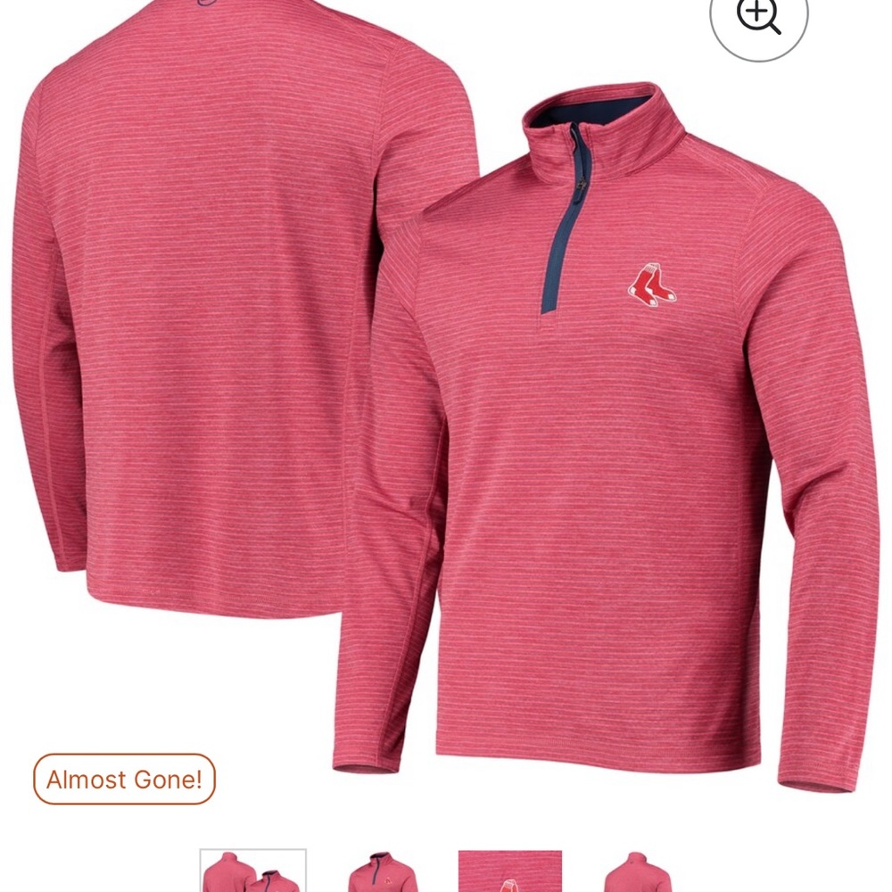 Vineyard Vines Red Sweatshirt with Quarter-Zip and Logo